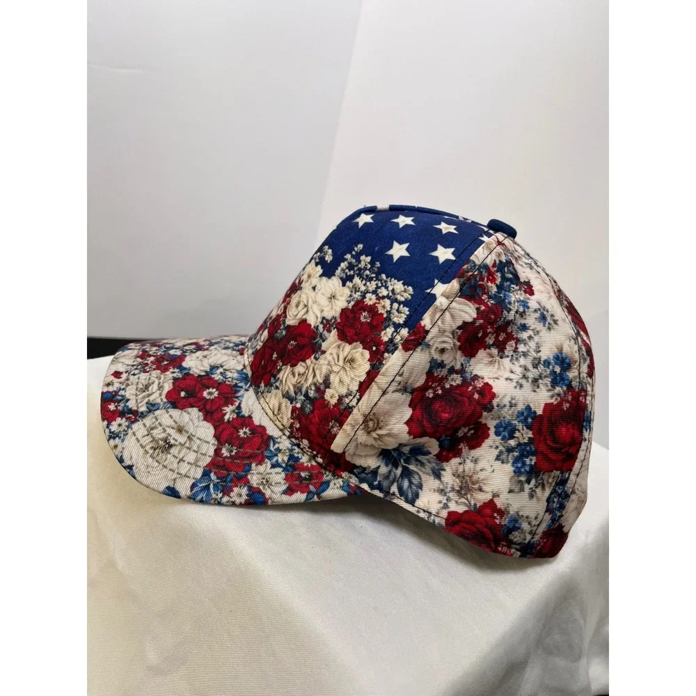 US 250th Anniversary Floral Patriotic Baseball Cap